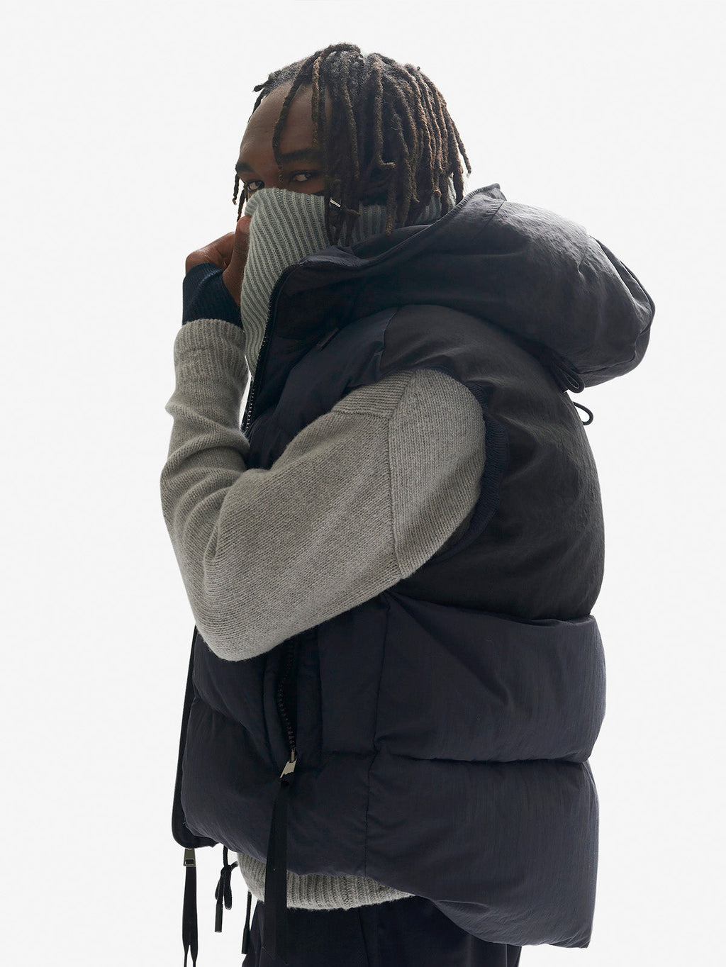 Holden Outerwear Hooded Down Vest - Navy — lifestyle context