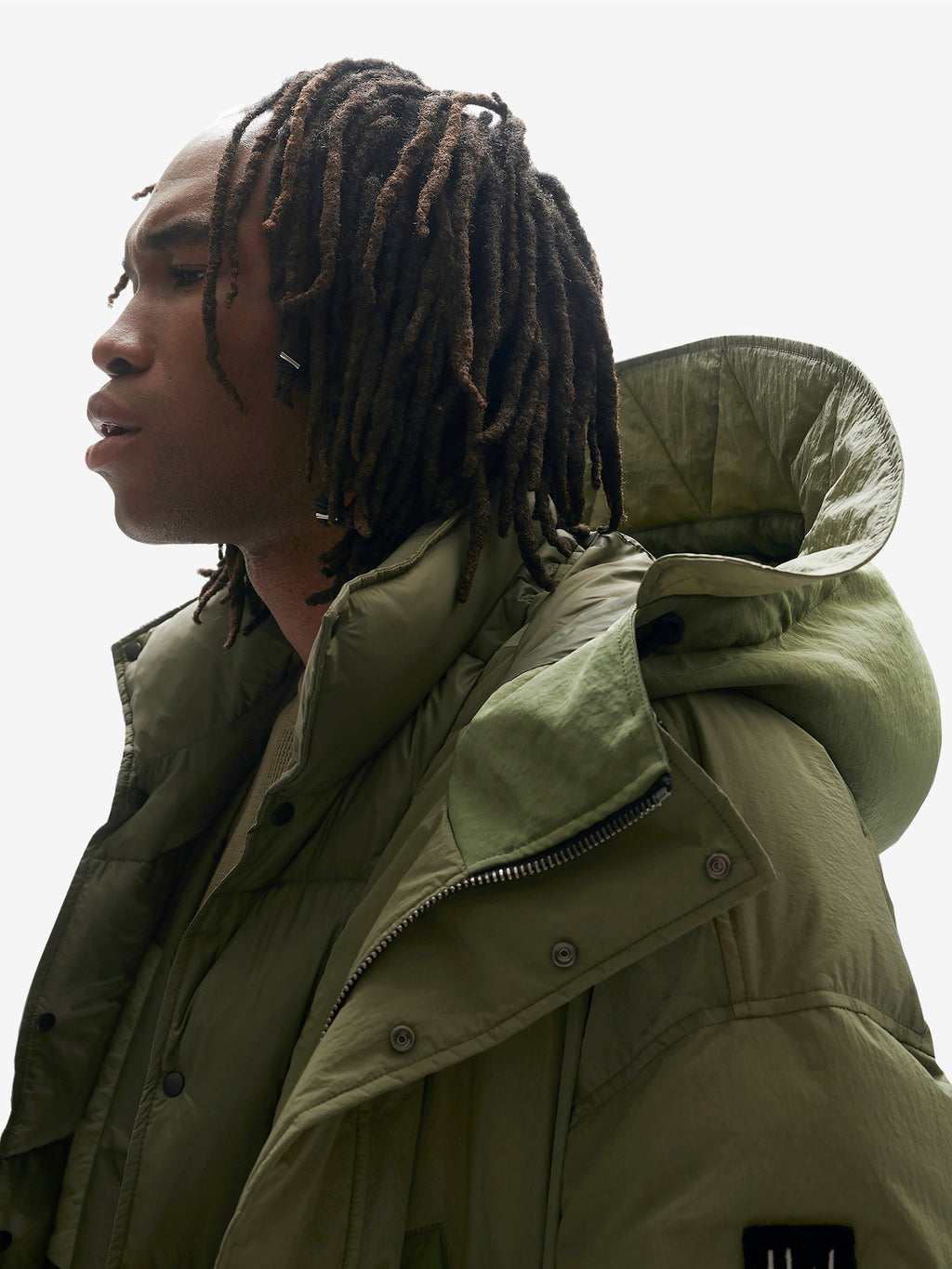 Holden Outerwear Long Down Puffer - Stone Green — side view