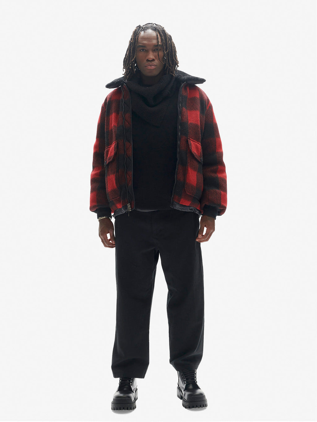 Holden Outerwear Down Field Jacket - Red/Black Plaid — main product shot