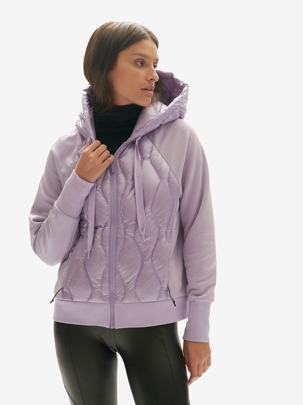 Holden Outerwear Down Zip Hoodie - Lavender — detail close-up