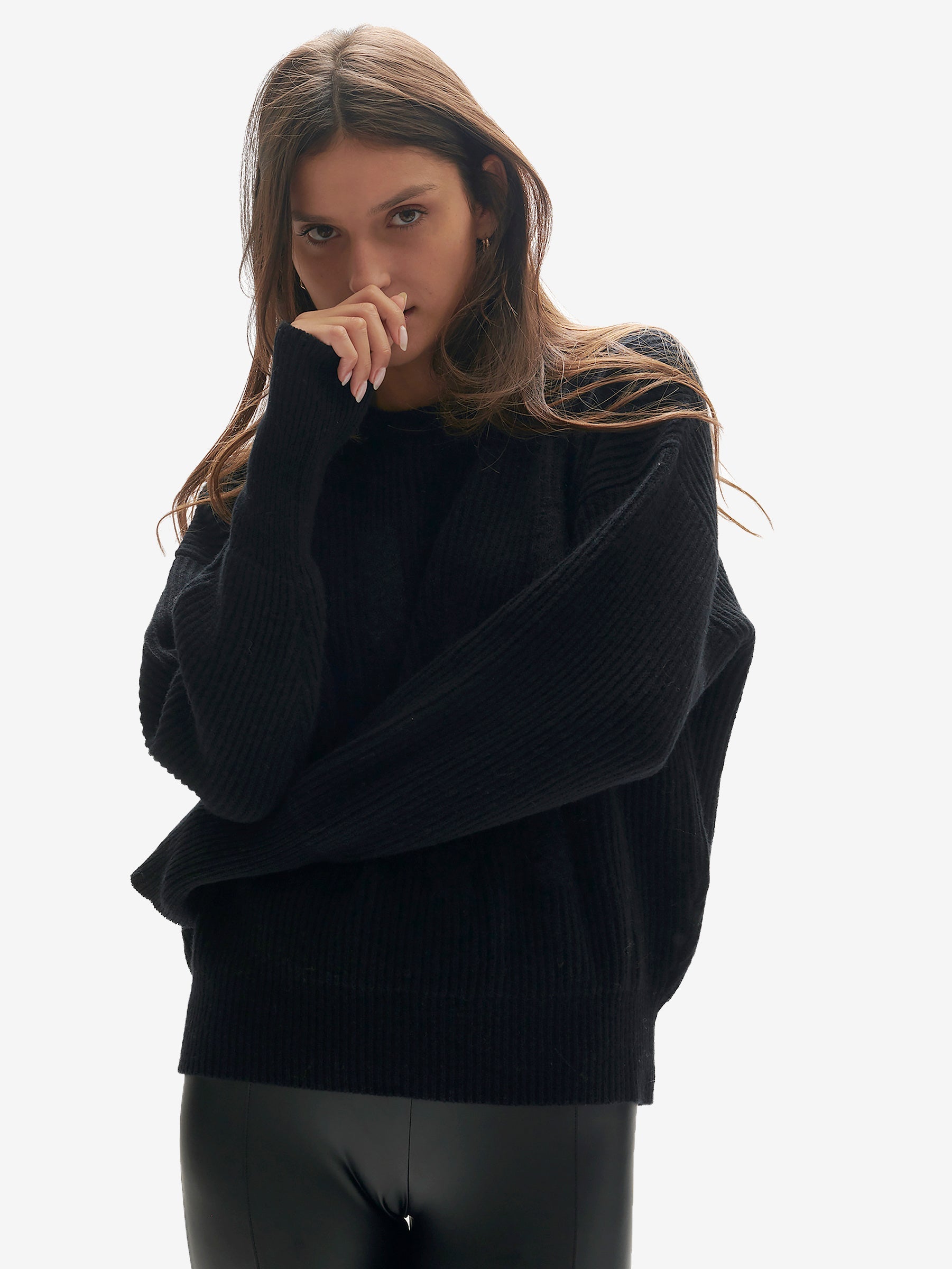 Holden Outerwear Wool Icon Sweater - Black — detail close-up