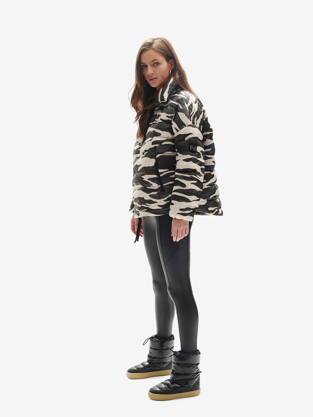 Holden Outerwear Down Half Zip - Zebra — lifestyle context