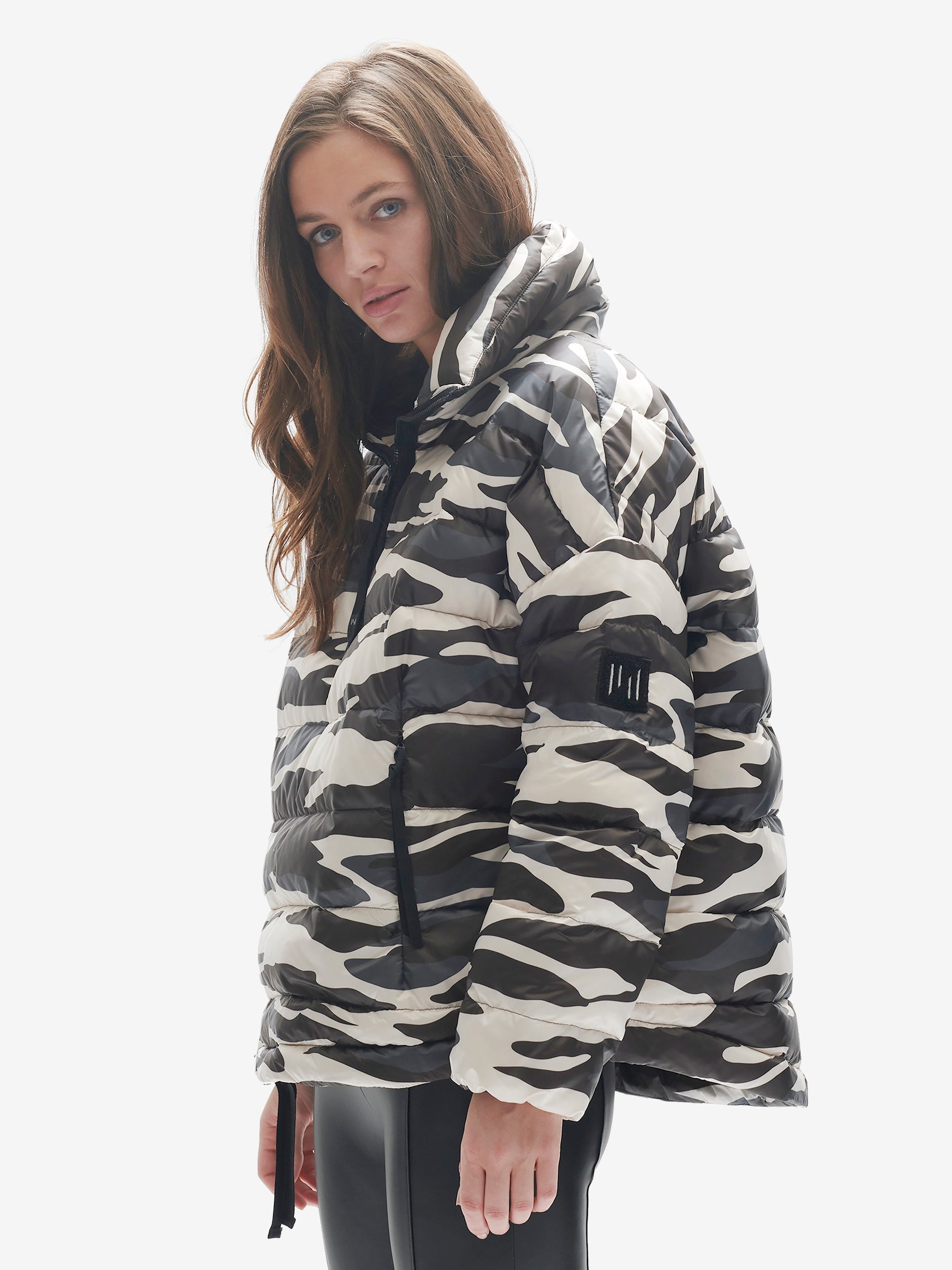 Holden Outerwear Down Half Zip - Zebra — main product shot