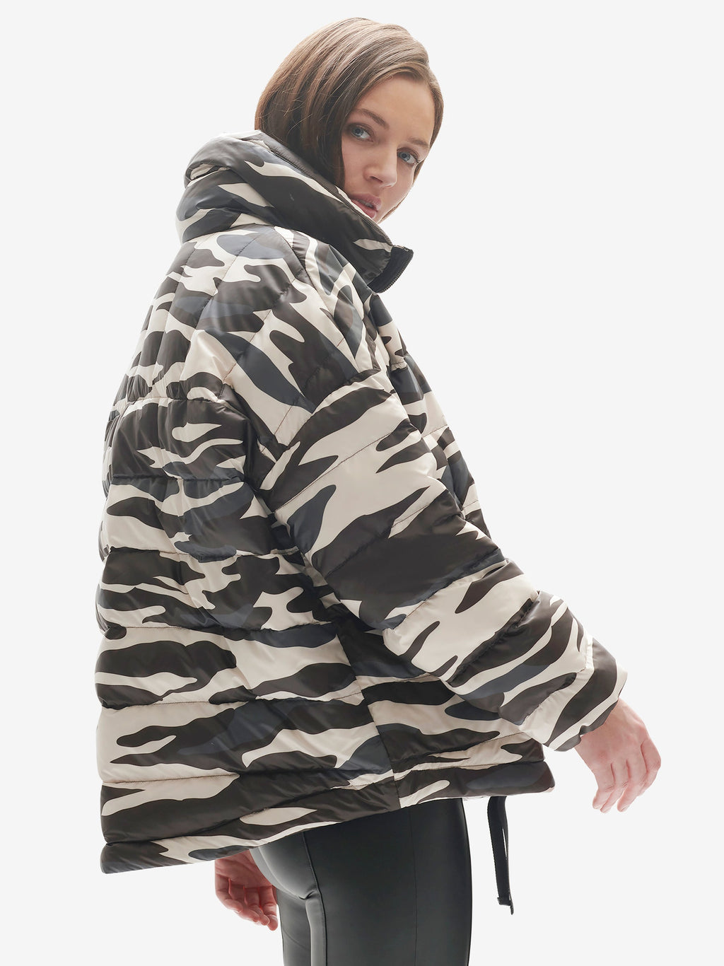 Holden Outerwear Down Half Zip - Zebra — detail close-up
