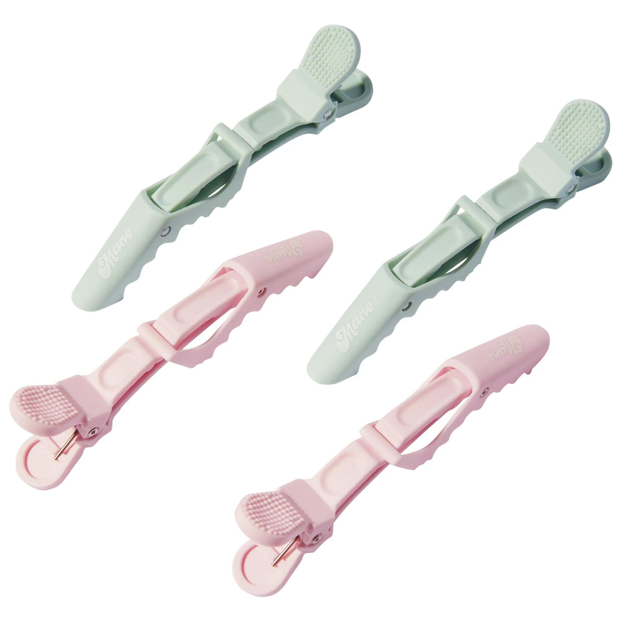 All Grip No Slip: Alligator Hair Clips for Sectioning & Styling - Crease-Free Hold, Wet & Dry Hair, Teal & Pink Set