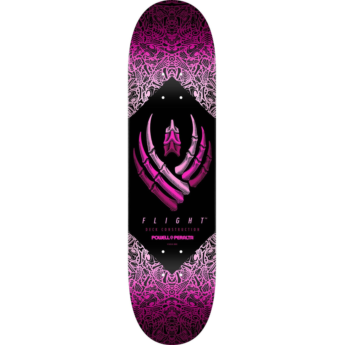 Powell Peralta Bones Flight Skateboard Deck - 8.0″ Pink by Skates USA