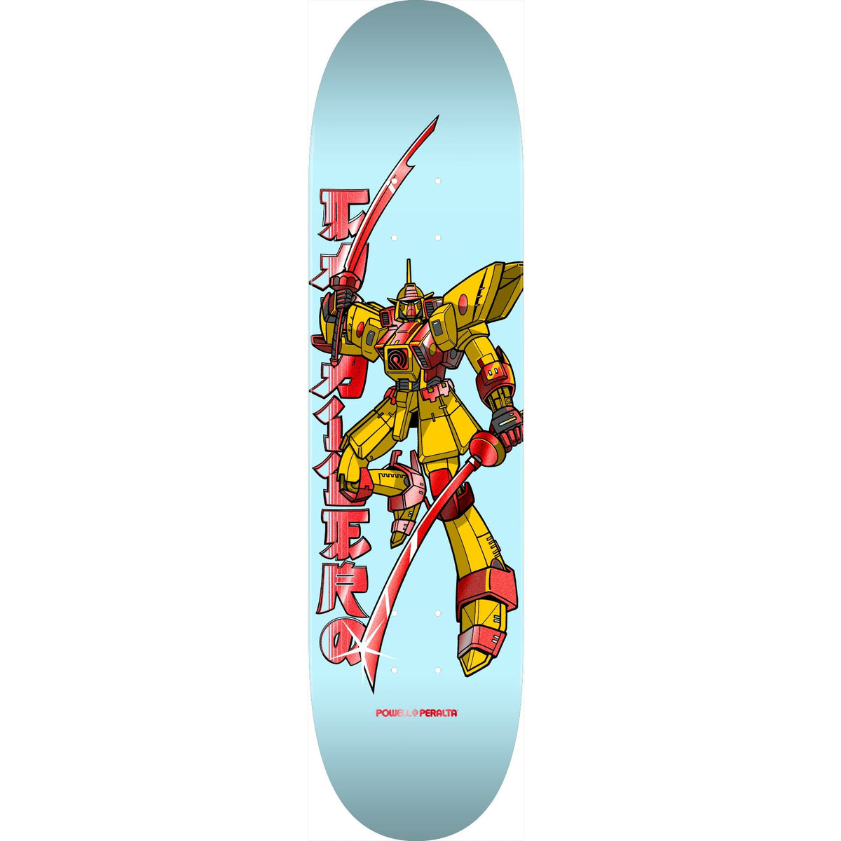 Powell Peralta Steve Caballero Gundam Skateboard Deck - 8.5″ Light Blue/Red Foil by Skates USA