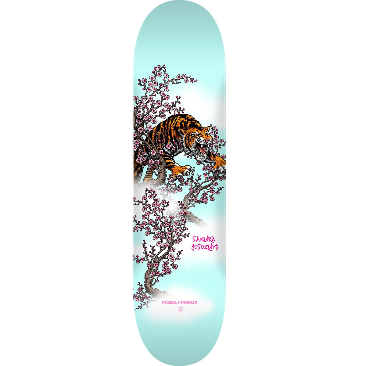 Powell Peralta Yosozumi Tiger Skateboard Deck - 8.25″ Light Blue by Skates USA