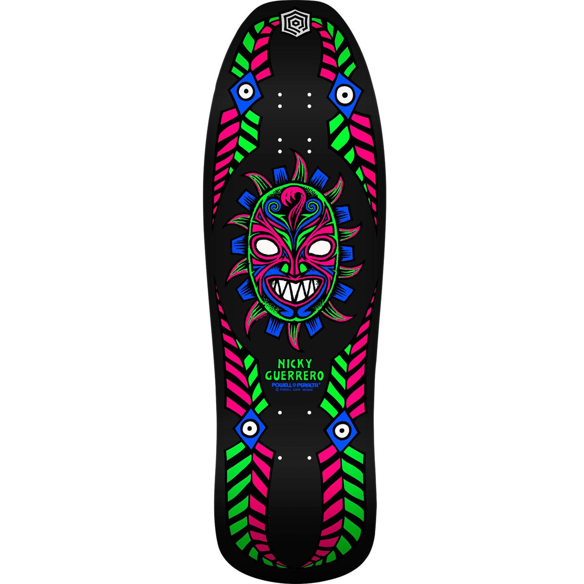 Powell Peralta Nicky Guerrero Mask Skateboard Deck - 10″ Blacklight by Skates USA