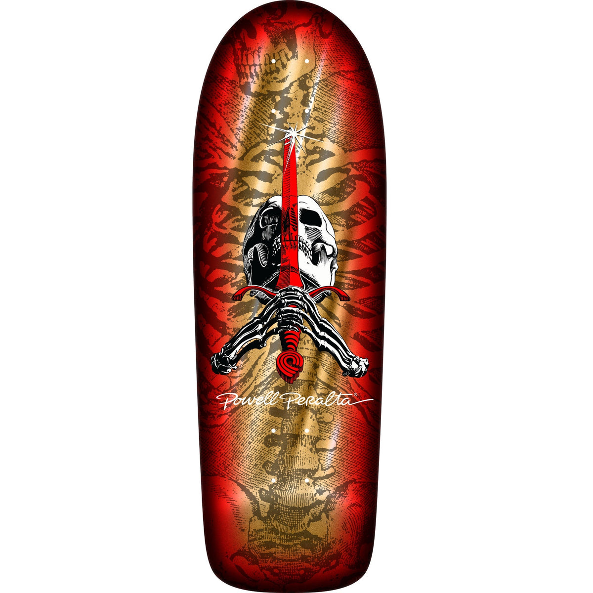 Powell Peralta OG Skull & Sword Reissue Deck - 10″ Gold Foil by Skates USA