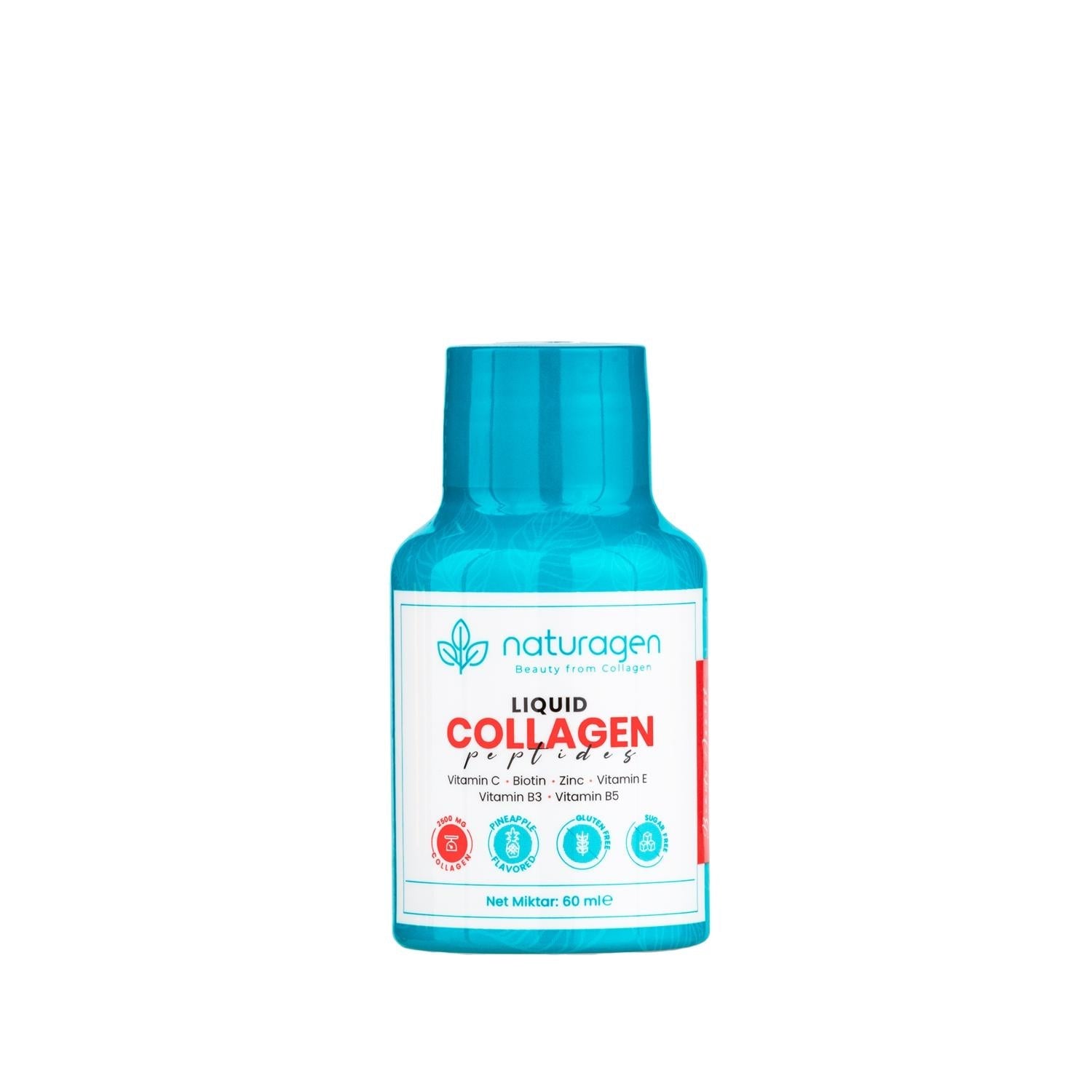 Naturagen Collagen Liquid Peptides 60 ml - Anti-Aging Skincare Supplement for Improved Skin Elasticity