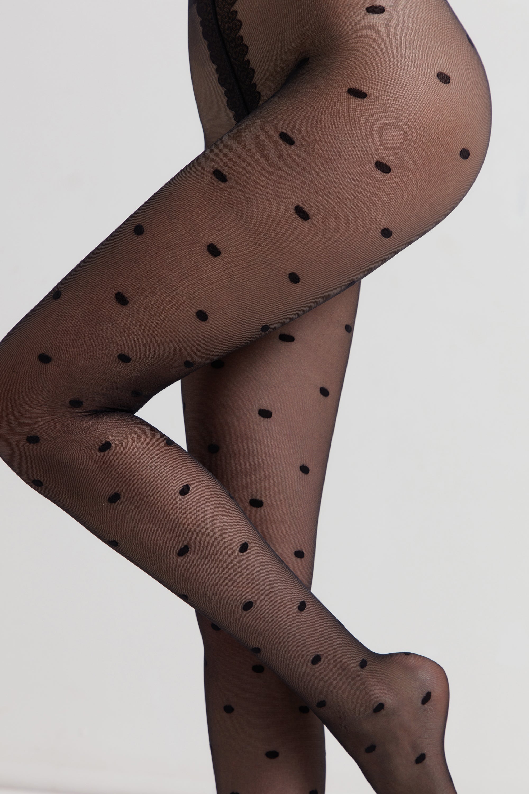 TheRanok.com Fantasy Tights Conte Desire - Polka Dots — side view