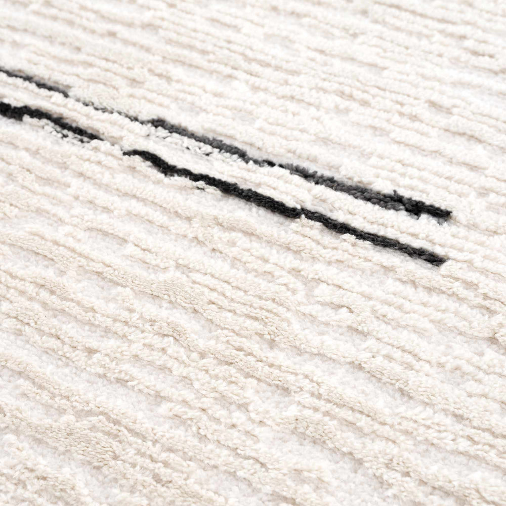 Riad Black Striped White Rug with Tassels – Boutique Rugs, view 17