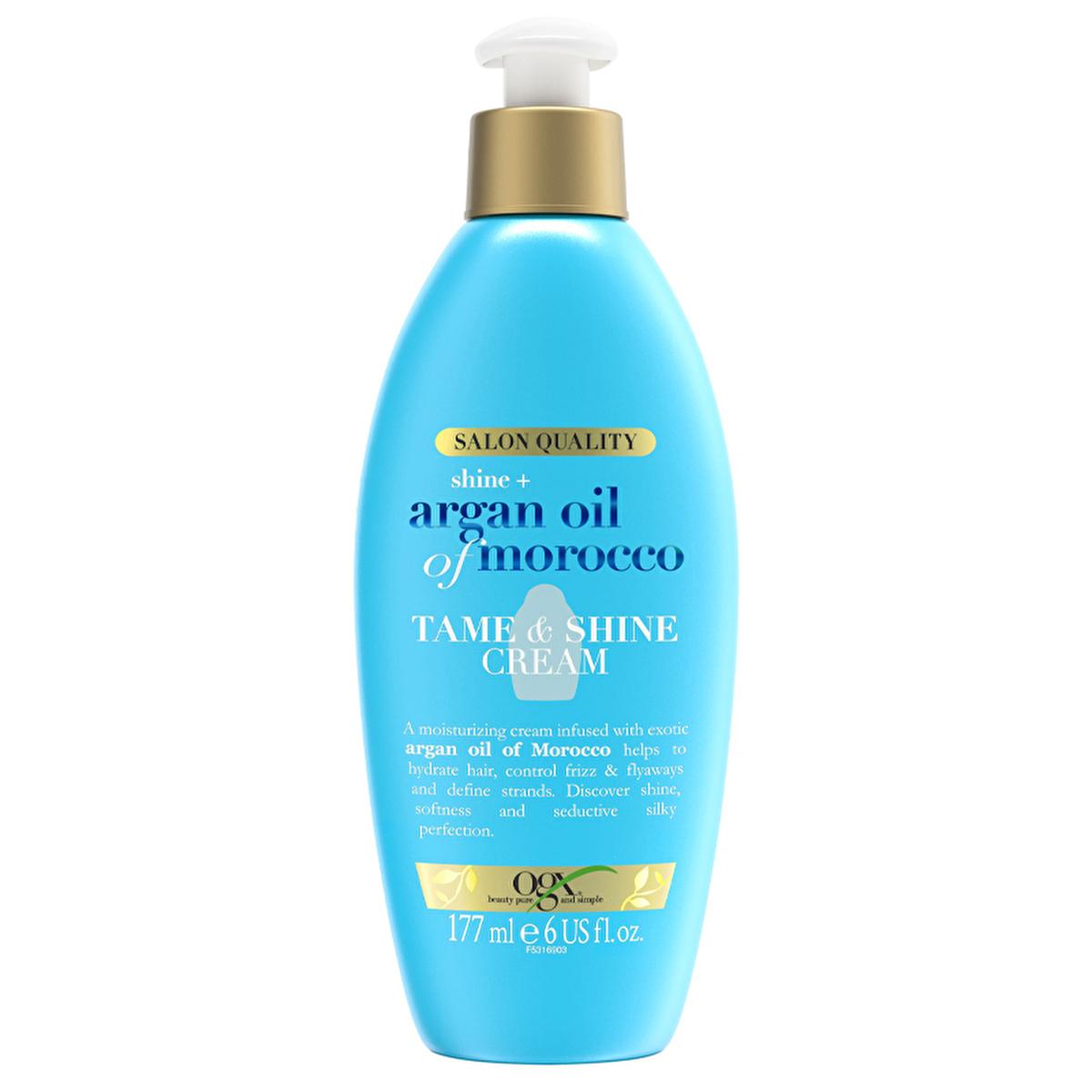 OGX Argan Oil of Morocco Hair Cream: Tame Frizz, Boost Shine & Hydrate Dry Hair - Sulfate Free Styling Cream