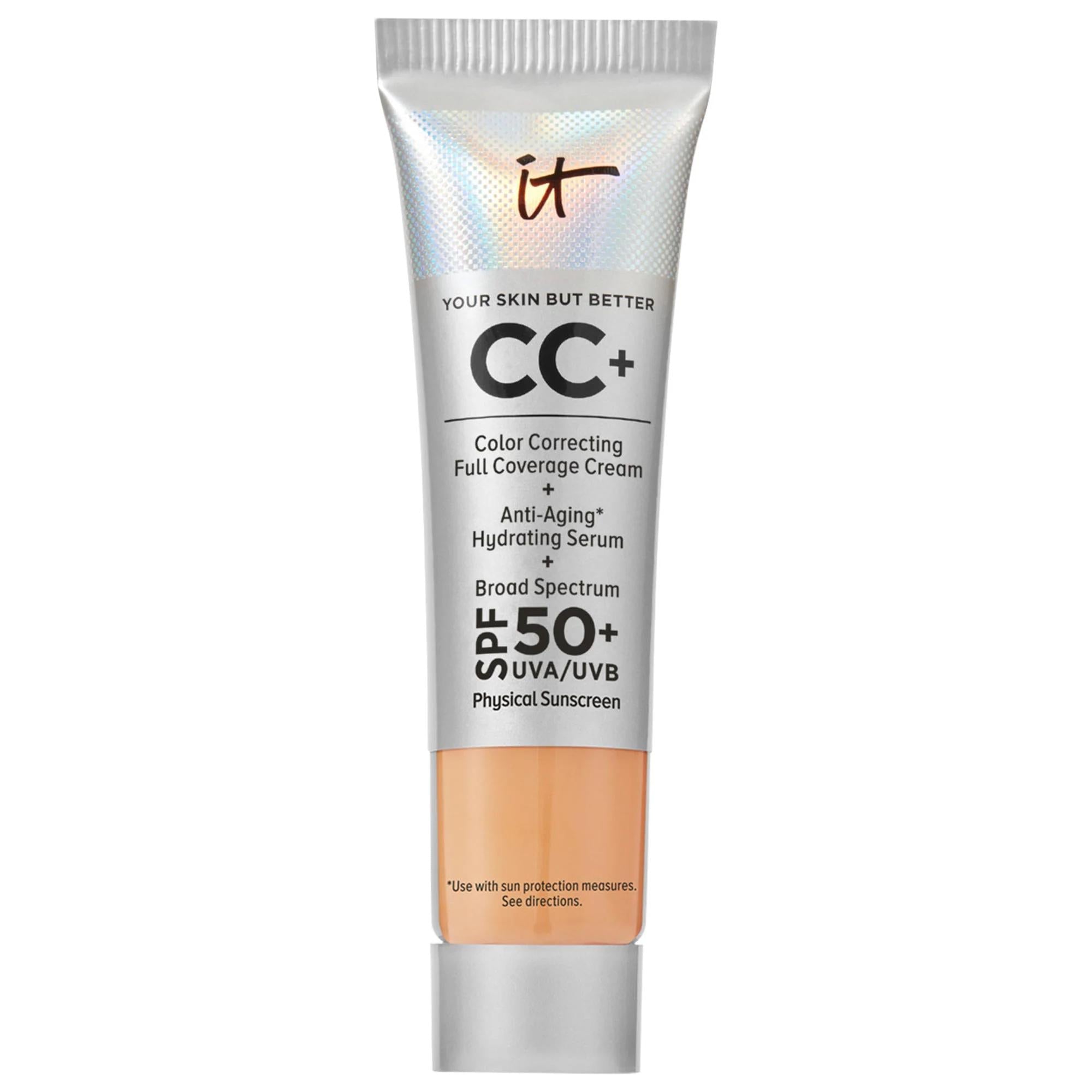 IT Cosmetics CC+ Cream: Full Coverage Color Correcting Foundation with SPF 50+ - Hydrating, Anti-Aging, Natural Finish & Flawless Skin.