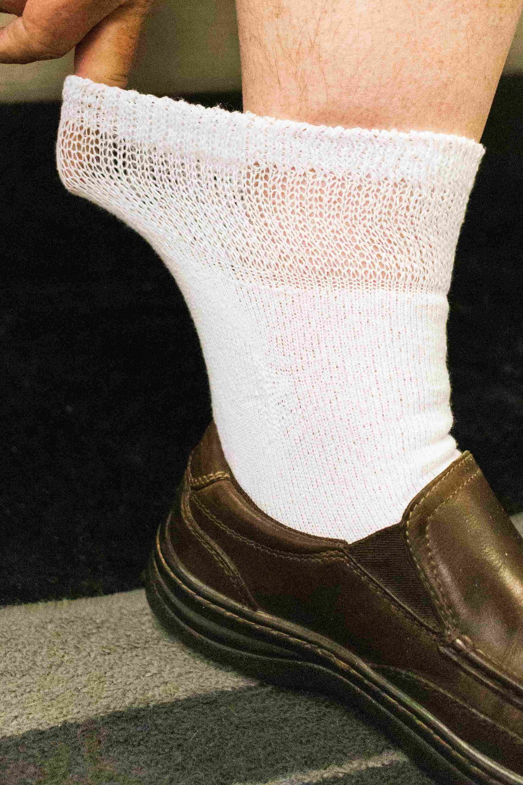 DSC Men's Cotton Diabetic Ankle Socks (6 Pair) — side view