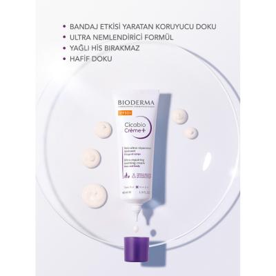 Bioderma Cicabio SPF50+ Cream - Hypoallergenic Sunscreen for Sensitive Skin, Fragrance-Free, 1.35 fl oz