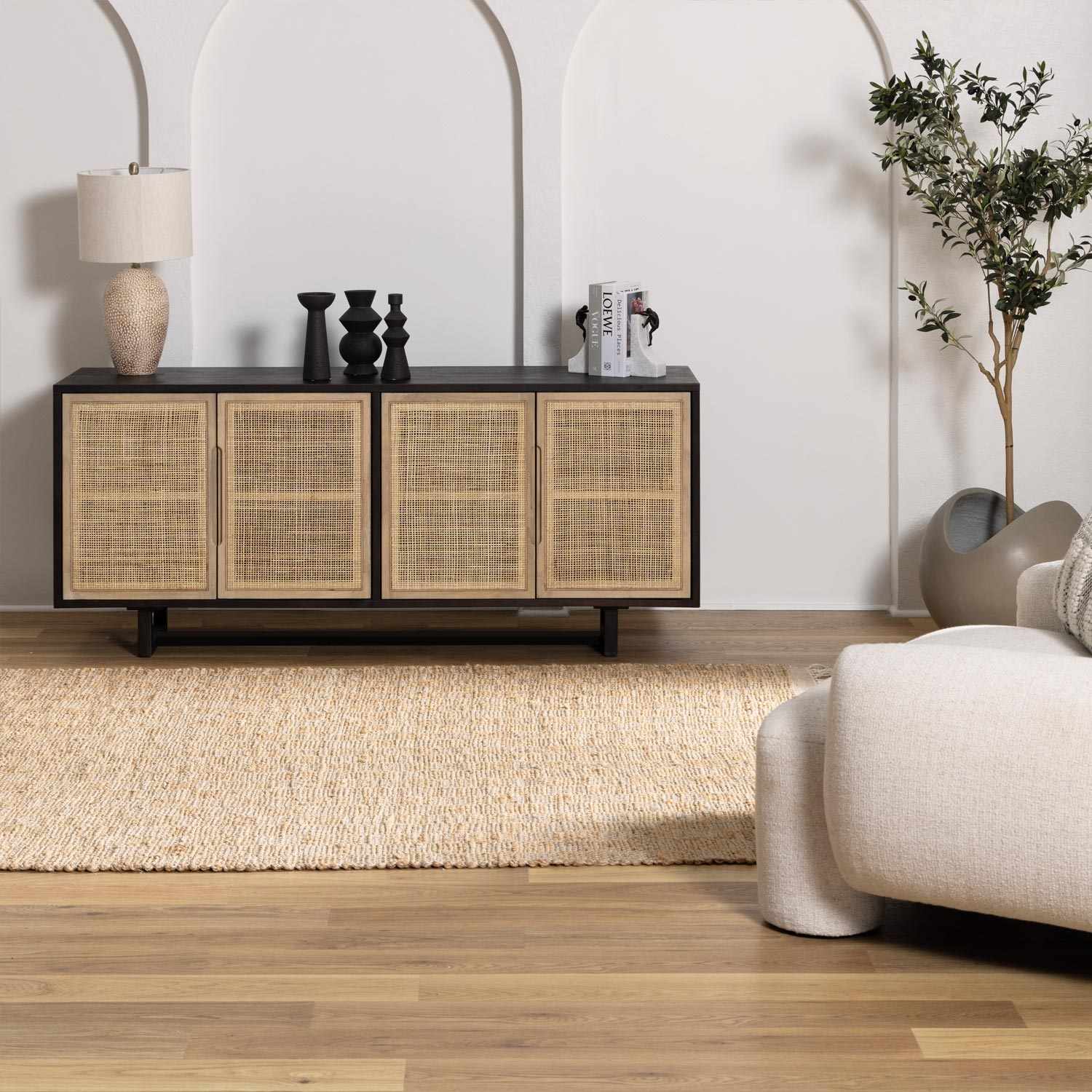 Lonut Checkered Jute Area Rug - Clearance – Boutique Rugs, view 3