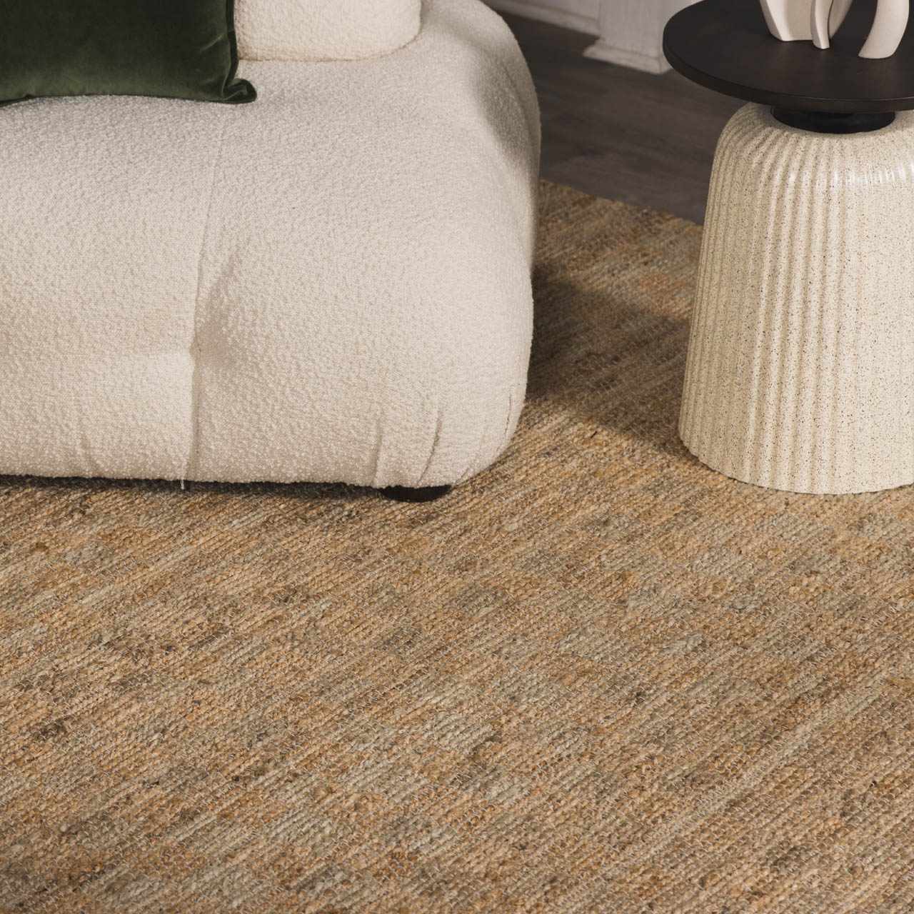 Lonut Checkered Jute Area Rug - Clearance – Boutique Rugs, view 9