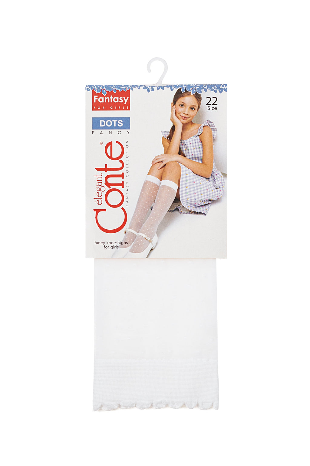 TheRanok.com Conte Knee-Highs for girls Dots 20 Den — side view