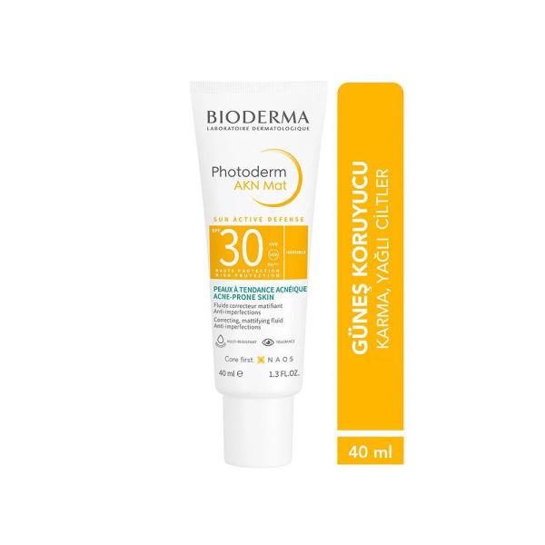 Bioderma Sunscreen and Mattifying Cream for Oily Skin - SPF30 Protection, Non-Comedogenic, Fragrance-Free