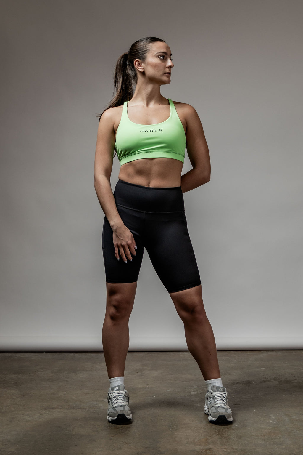Varlo SOHO Women's Technical High Rise Shorts 8" (Black) — shorts category context