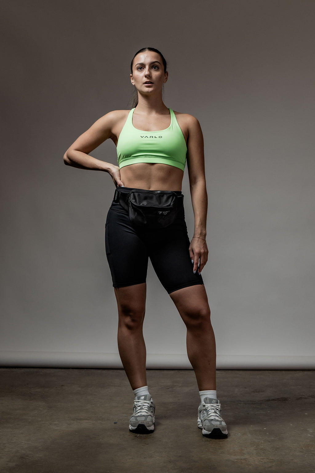 Varlo SOHO Women's Technical High Rise Shorts 8" (Black) — detail shot 9