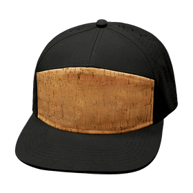Blank 7 Panel Hat — Cork Black (Unisex)