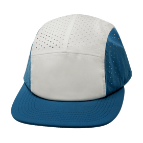 Blank 5 Panel Hat — Sporty / Unstructured / Pony Tail / Light Blue /  White…