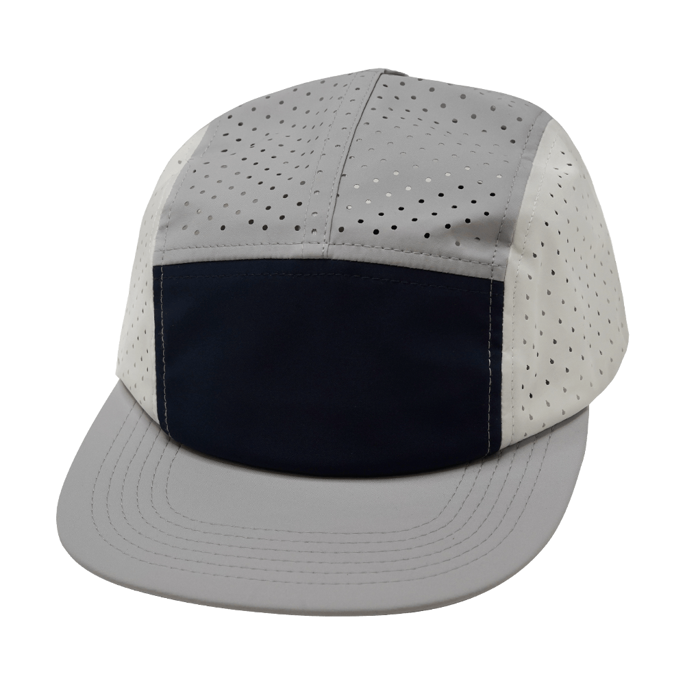 The Heartbeat Brand Blank 5 Panel Hat — Sporty / Unstructured / Pony Tail / Gray / Navy / White… — main product shot