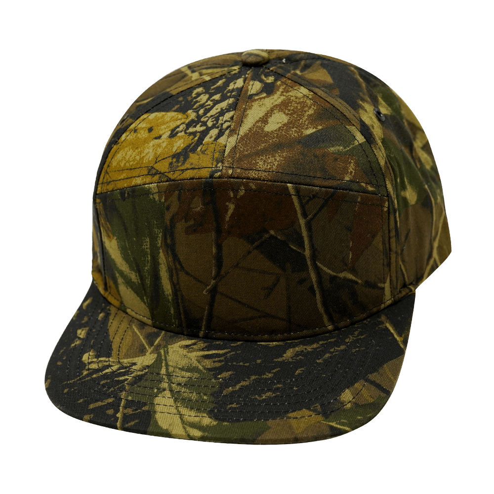 The Heartbeat Brand Blank 7 Panel Hat — Rust Tree Camo (Unisex) — main product shot