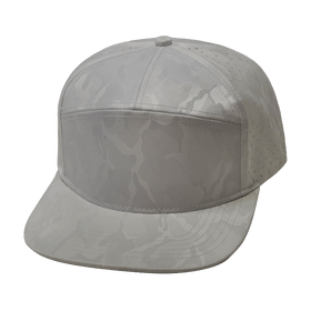 Blank 7 Panel Hat — White Camo (Unisex)