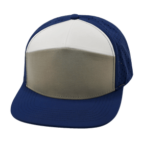 Blank 7 Panel Hat — Navy / Gray / White (Unisex)
