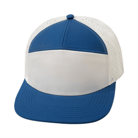 Blank 7 Panel Hat — Light Blue / White (Unisex)