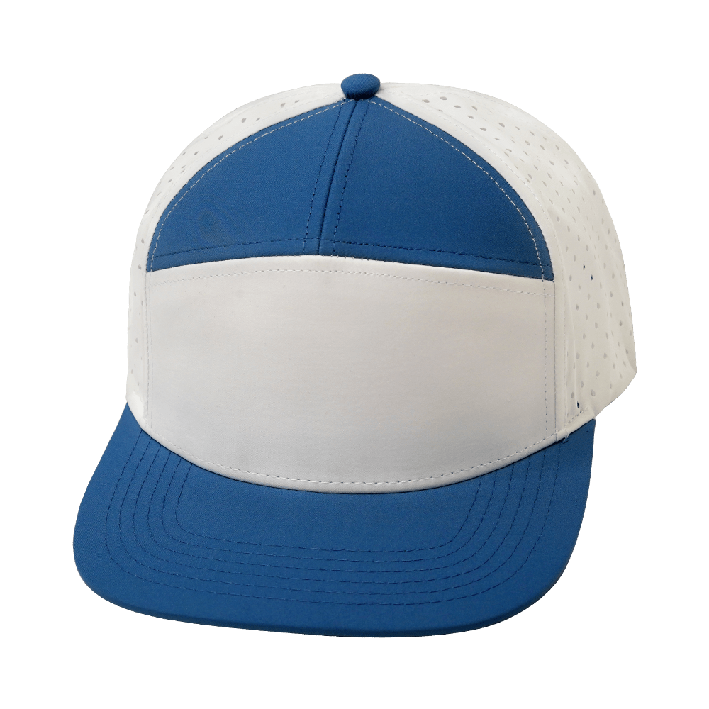 The Heartbeat Brand Blank 7 Panel Hat — Light Blue / White (Unisex) — main product shot
