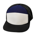 The Heartbeat Brand Blank 7 Panel Hat — Black / White / Navy (Unisex) — main product shot