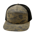 The Heartbeat Brand Blank 7 Panel Hat — Mocha Camo / Black (Unisex) — main product shot