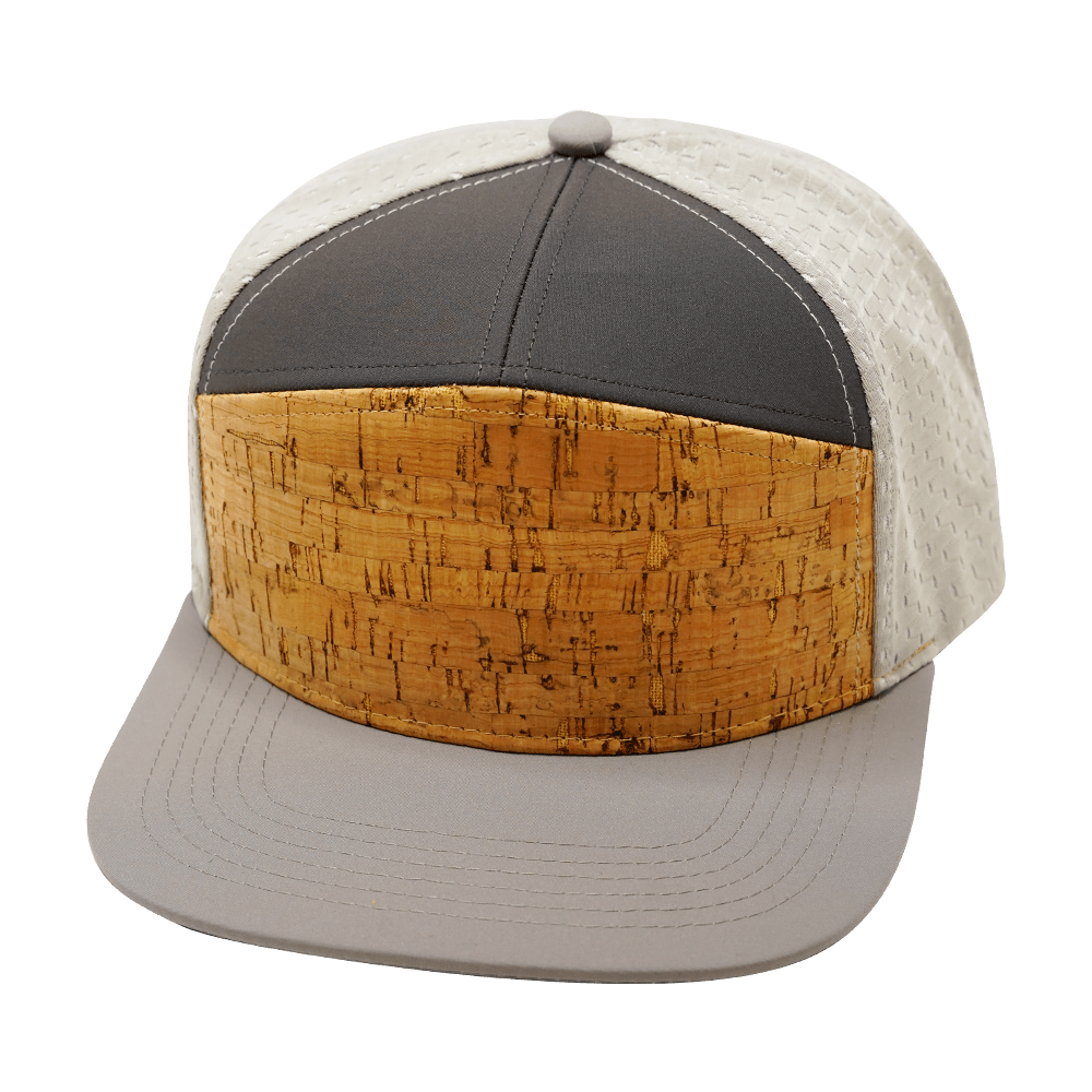 The Heartbeat Brand Blank 7 Panel Hat — Cork Gray / Charcoal (Unisex) — main product shot