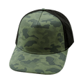 The Heartbeat Brand Blank 5 Panel Hat — Structured / Teal Camo / Black (Unisex) — main product shot