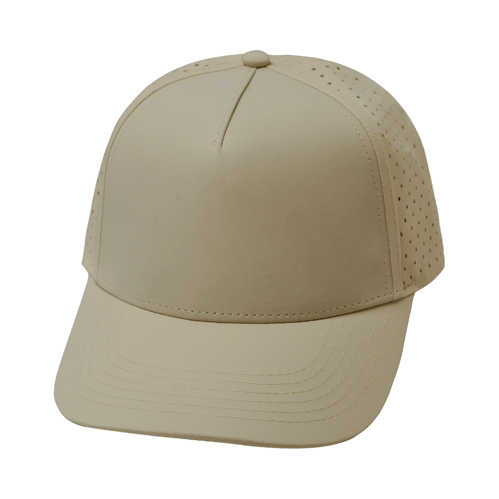 The Heartbeat Brand Blank 5 Panel Hat — Structured / Cream (Unisex) — main product shot