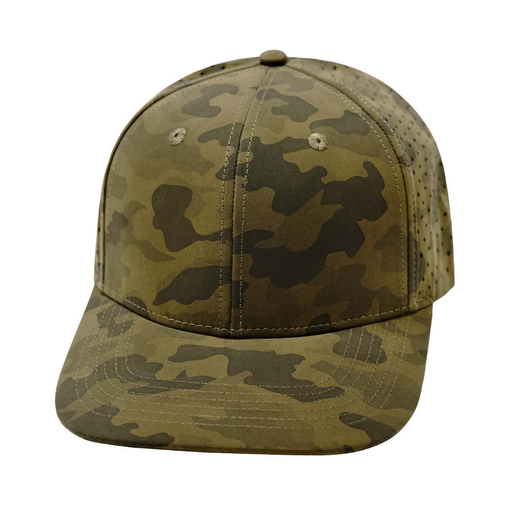 The Heartbeat Brand Blank 6 Panel Hat — Earth Camo (Unisex) — main product shot