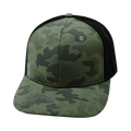 The Heartbeat Brand Blank 6 Panel Hat — Teal Camo / Black (Unisex) — main product shot