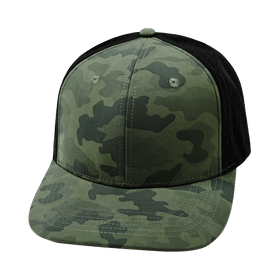 Blank 6 Panel Hat — Teal Camo / Black (Unisex)