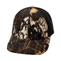 The Heartbeat Brand Blank 6 Panel Hat — Natural Tree Camo / Black (Unisex) — main product shot
