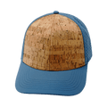 The Heartbeat Brand Blank 6 Panel Hat — Cork Slate Blue (Unisex) — main product shot