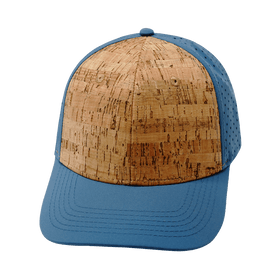 Blank 6 Panel Hat — Cork Slate Blue (Unisex)