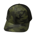 The Heartbeat Brand Blank 6 Panel Hat — Green Camo / Black (Unisex) — main product shot