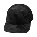 The Heartbeat Brand Blank 6 Panel Hat — Black Camo / Black (Unisex) Trucker Mesh — main product shot