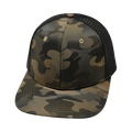 The Heartbeat Brand Blank 6 Panel Hat — Tan Camo / Black (Unisex) — main product shot