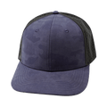 The Heartbeat Brand Blank 6 Panel Hat — Soft Blue Camo / Black (Unisex) — main product shot
